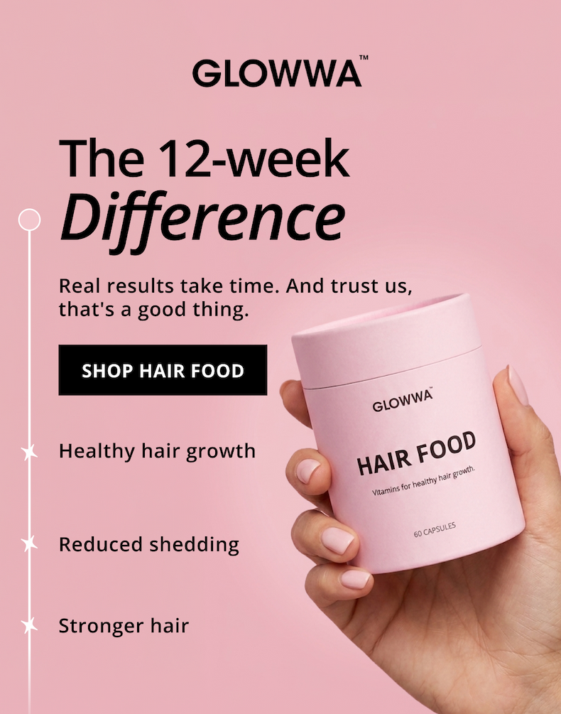 Glowwa Hair Food — The 12-week Difference: healthy hair growth, reduced shedding, stronger hair
